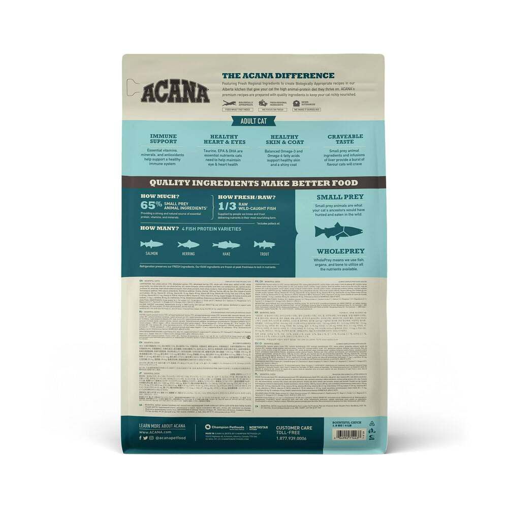 Acana Bountiful Catch  Cat - Kattenvoer - 1.8 Kilogram - zalm, vis