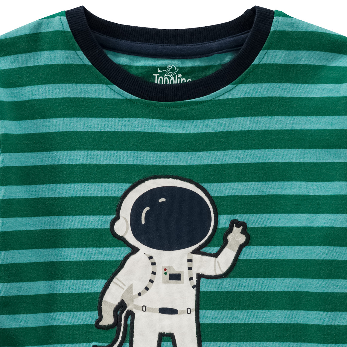 Topolino Jungen Langarmshirt mit Astronaut-Applikation grün / helltürkis