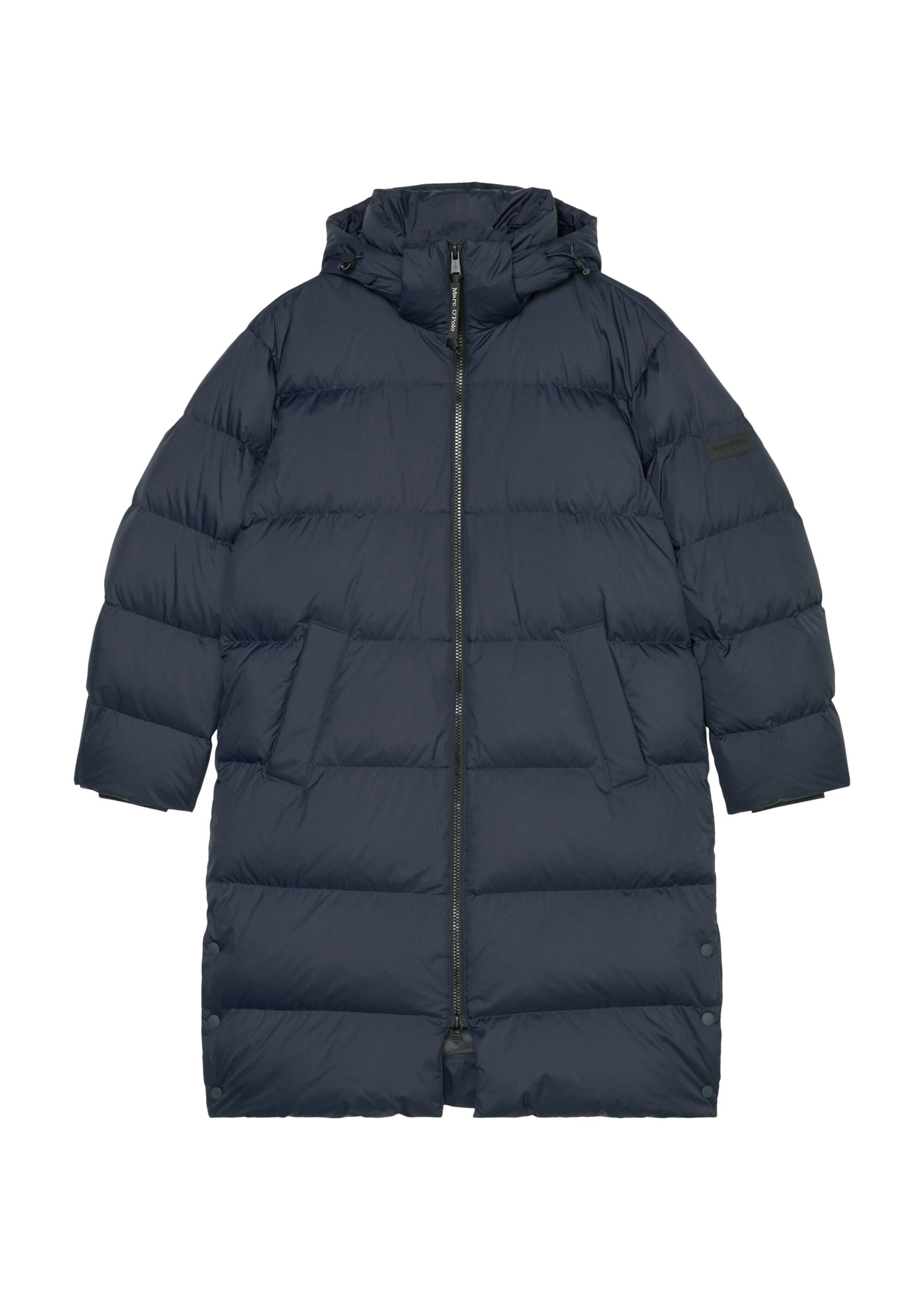 Puffer-Daunenmantel regular mit abnehmbarer Kapuze