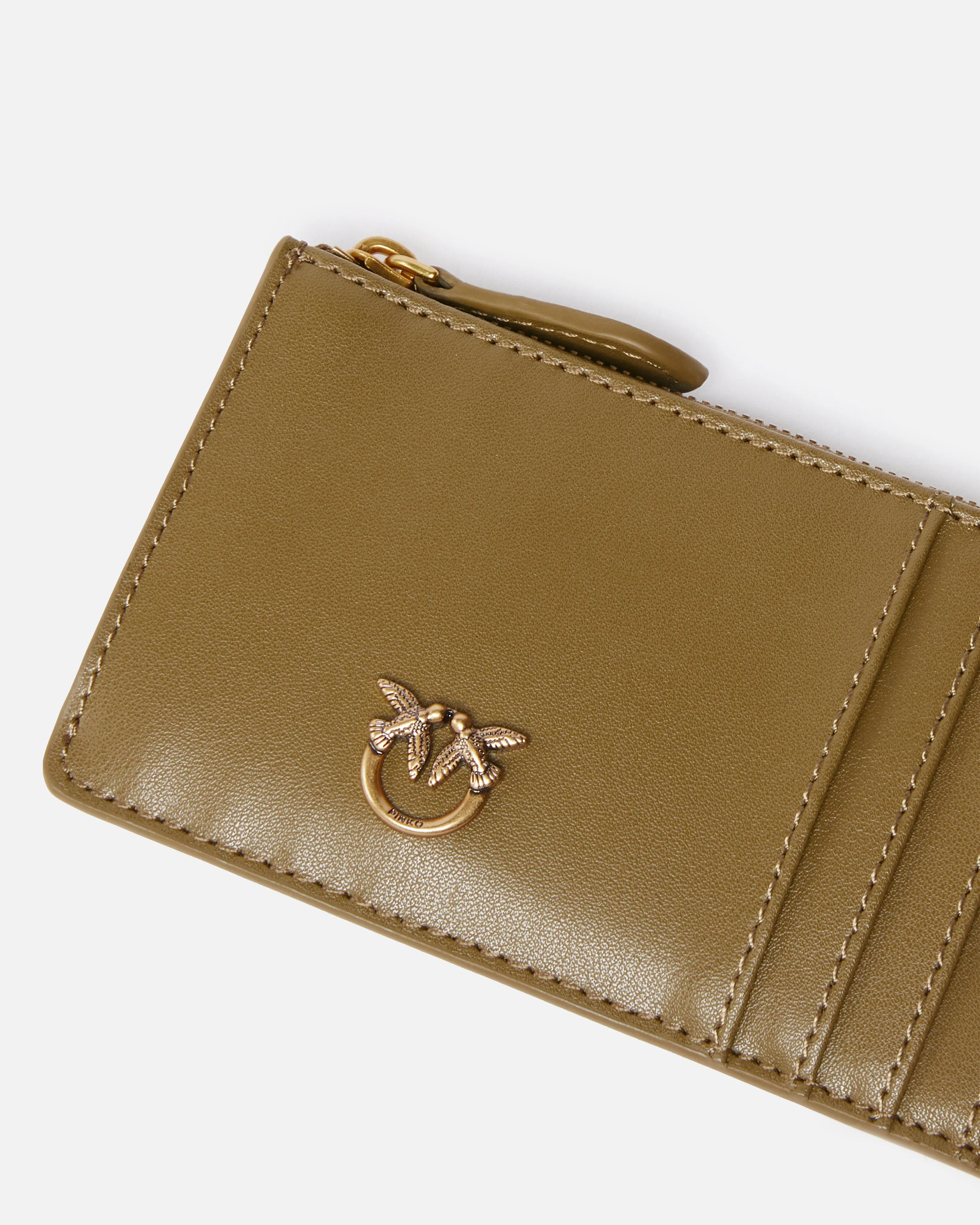 Porte-cartes zippé à motif | Vert