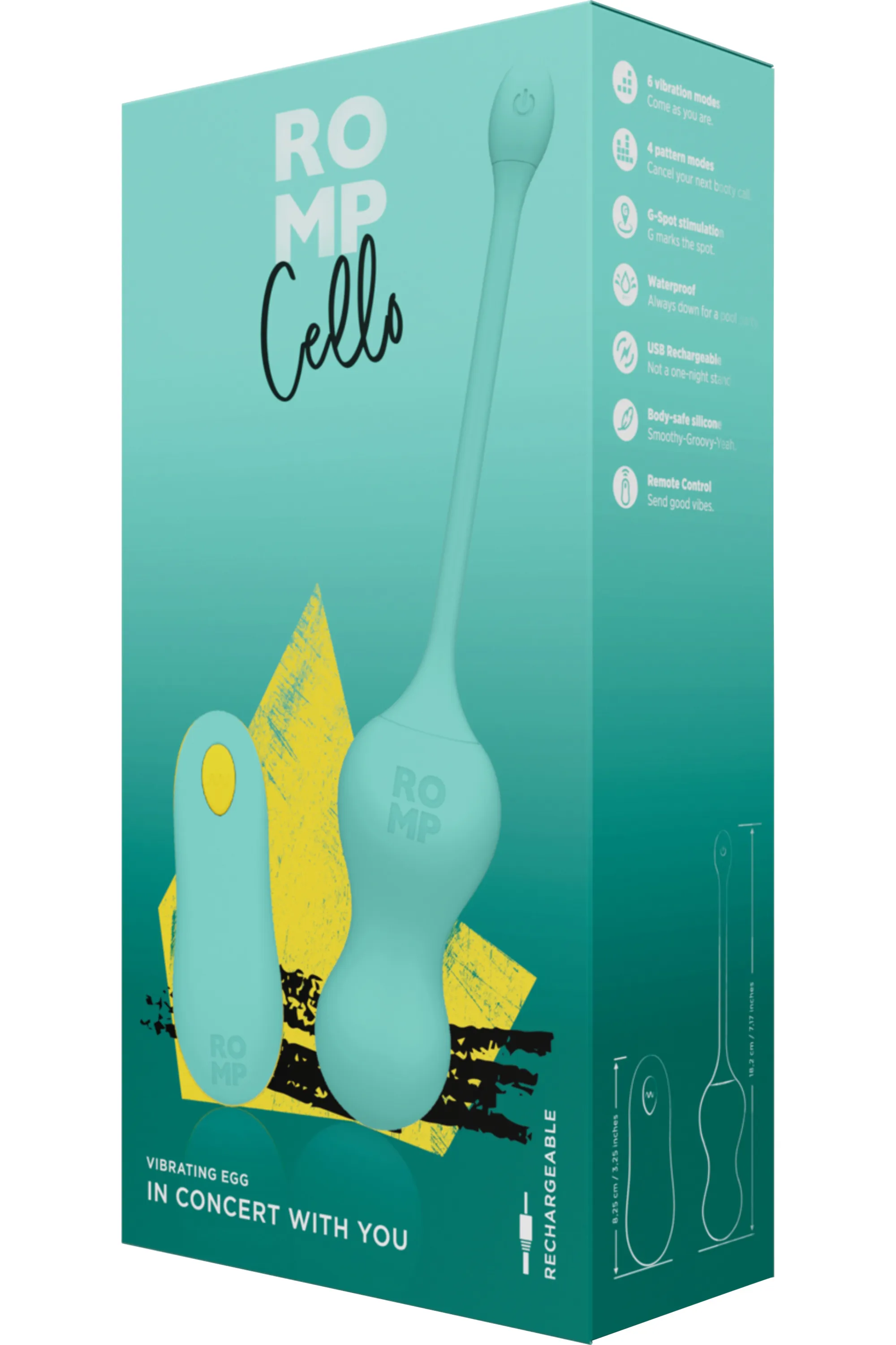 Romp Oeuf vibrant télécommandé Romp Cello-61 g