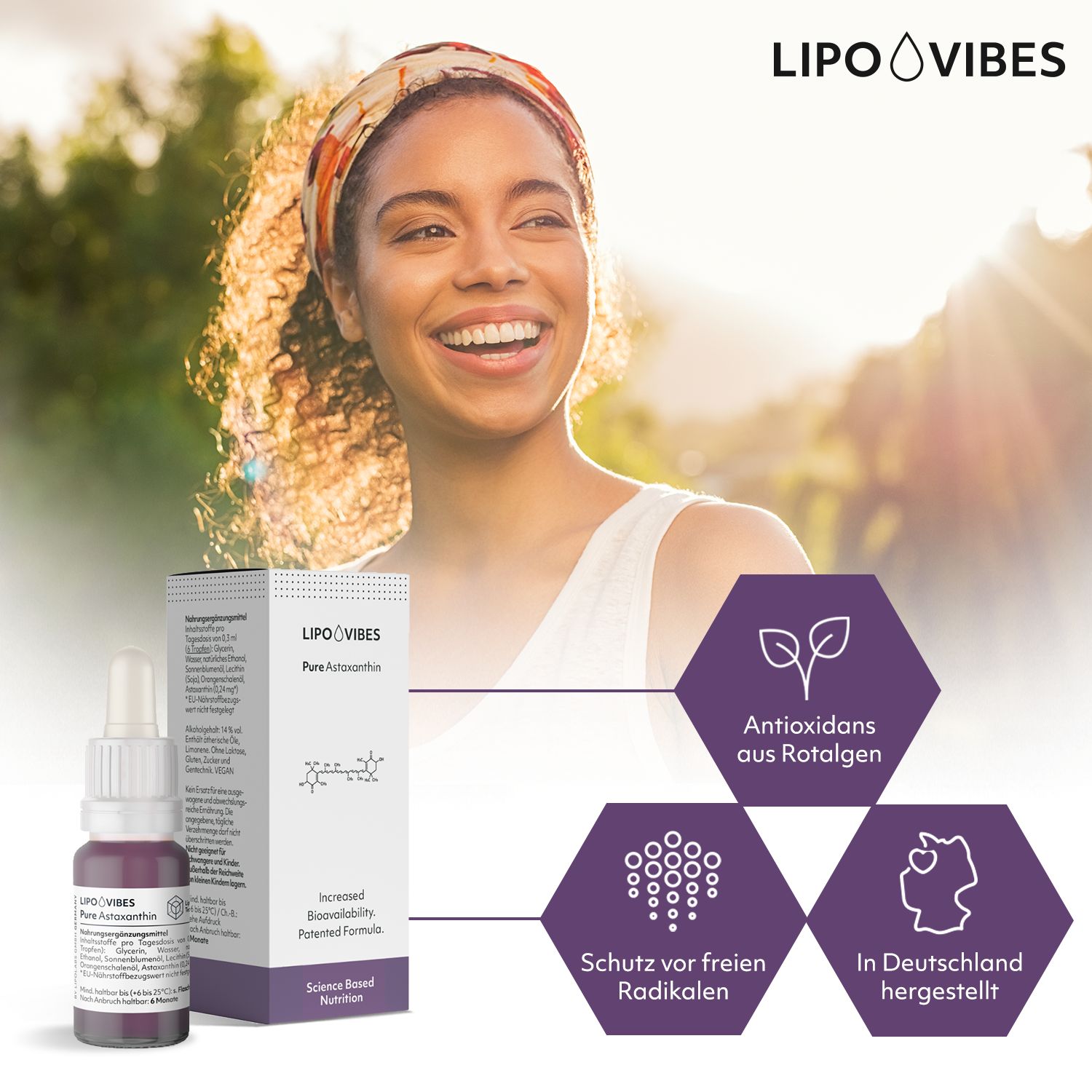 LipoVibes Astaxanthin - Antioxidans aus Rotalgen