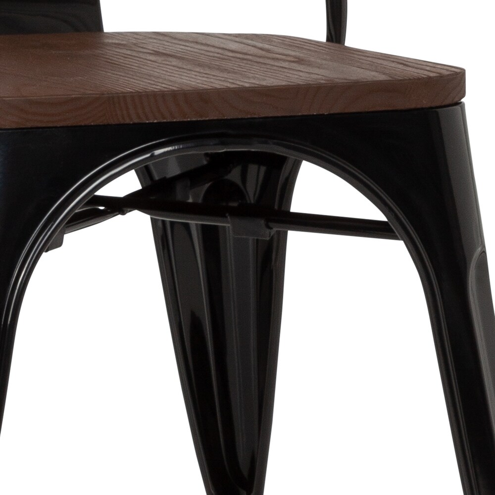 Bistrostuhl VANTAGGIO COMFORT W Stahl / Ulmenholz ohne Armlehnen hjh OFFICE