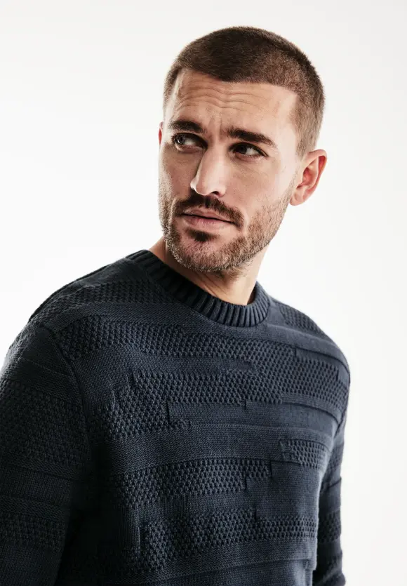 Pullover mit Muster - dark dust blue