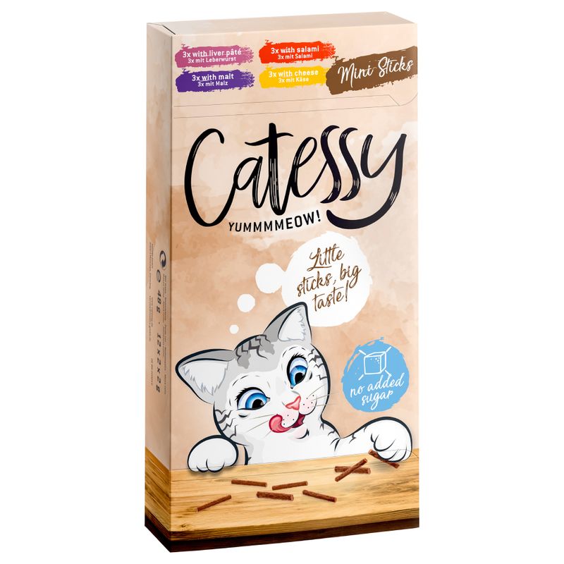 Lot 4 saveurs Catessy Mini bâtonnets 12 x 2 g