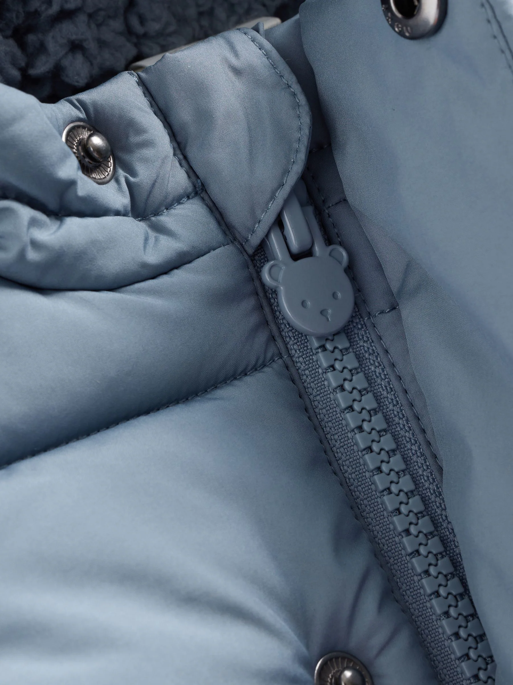 Blauw met capuchon - Baby pufferjack (0mnd -2jr)