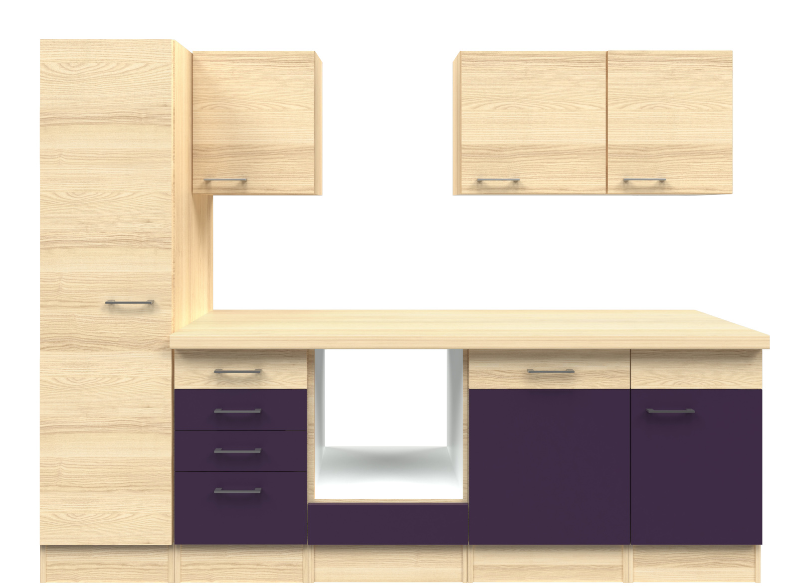 Küchenblock FOCUS - Akazie-Aubergine - 270 cm
