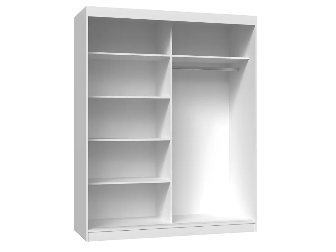 PAOLO - Armoire penderie à 2 portes coulissantes - Largeur 160 cm - Dressing de chambre 2 portes