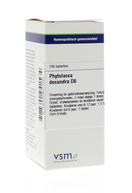 VSM Phytolacca decandra D6 200 tabletten
