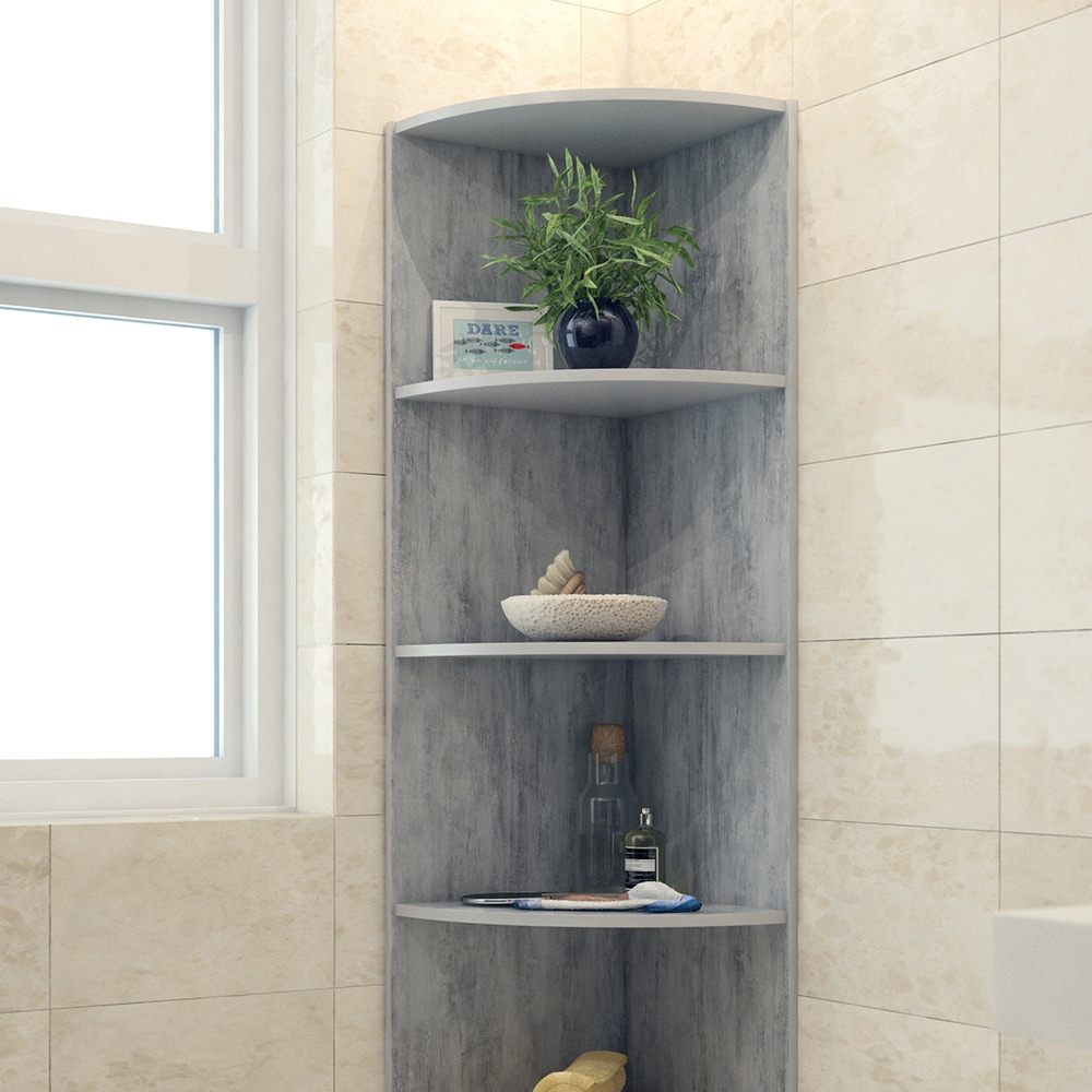 VICCO Eckregal ECKI Grau Beton - Küchenregal Badregal Wohnzimmer Dekoregal Regal