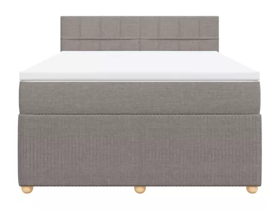 Sommier à lattes de lit avec matelas Taupe 140x190 cm Tissu