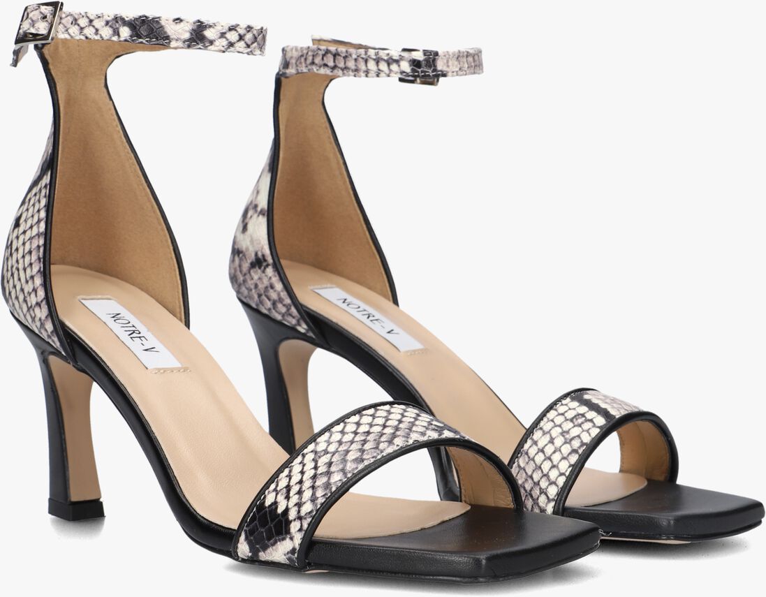 zwarte notre-v sandalen met hak 86605