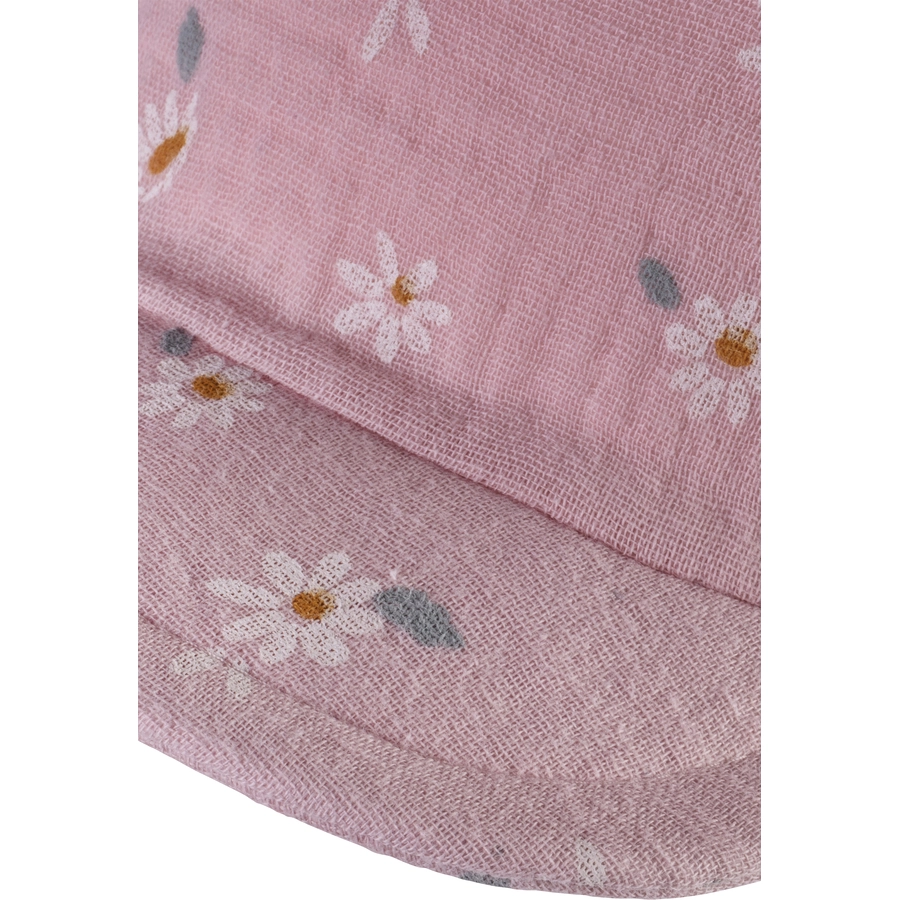 Sterntaler Schirmmütze mit Nackenschutz Gänseblumen samtrosa