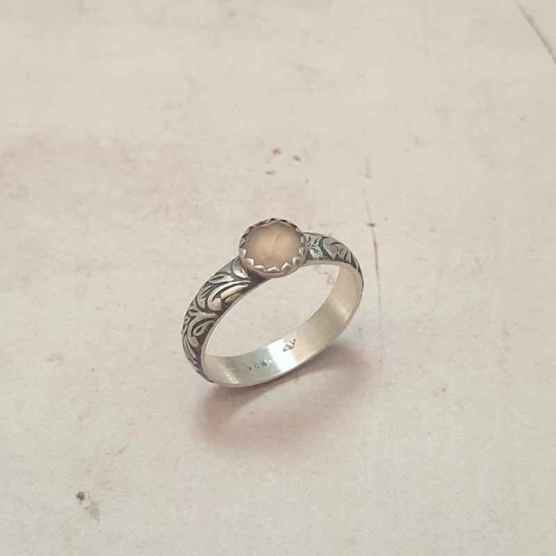 Bague Tropicália Calcédoine Rose Argent 925