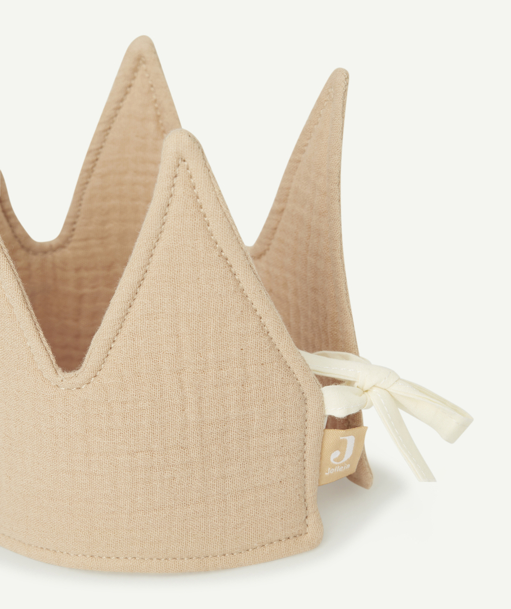 JOLLEINCOURONNE D'ANNIVERSAIRE 12x35CM EN GAZE DE COTON COULEUR BISCUIT