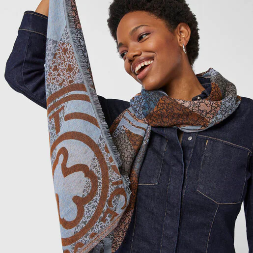 Lenço Kaos Mini Stamp em jacquard multicolorido