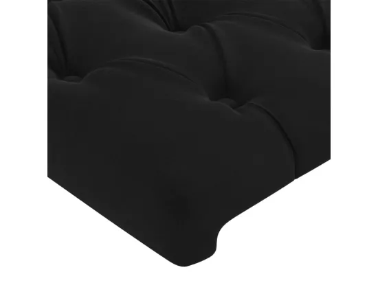 Tête de lit avec oreilles Noir 183x16x78/88 cm Velours
