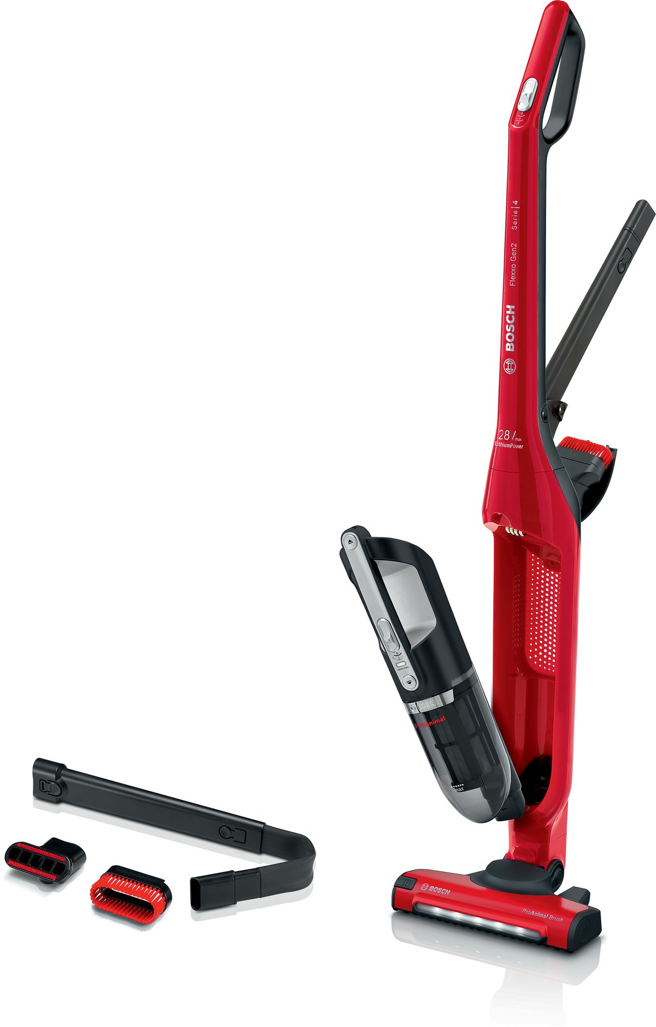 Aspirador de pó sem fio ProAnimal Série 4 Flexxo Gen2 28Vmax Vermelho BBH3ZOO28