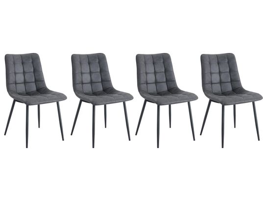 CONCEPT1 - Chaise Lot de 4 C. Nadia gris