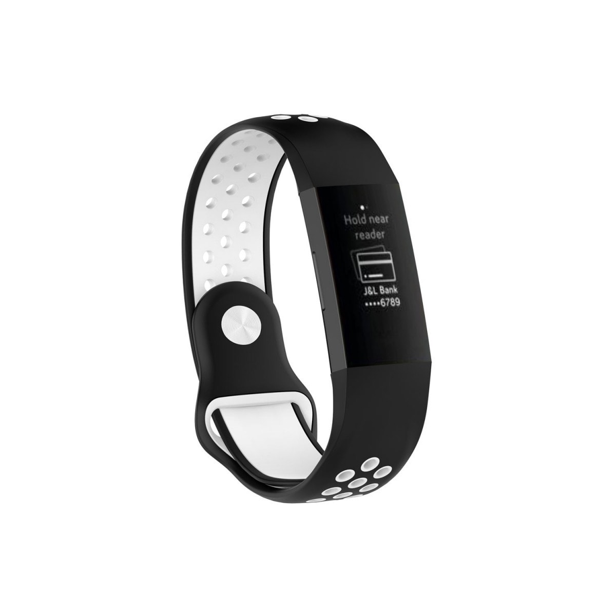 EBN Sport armbånd Fitbit Charge 3 - Svart / hvit
