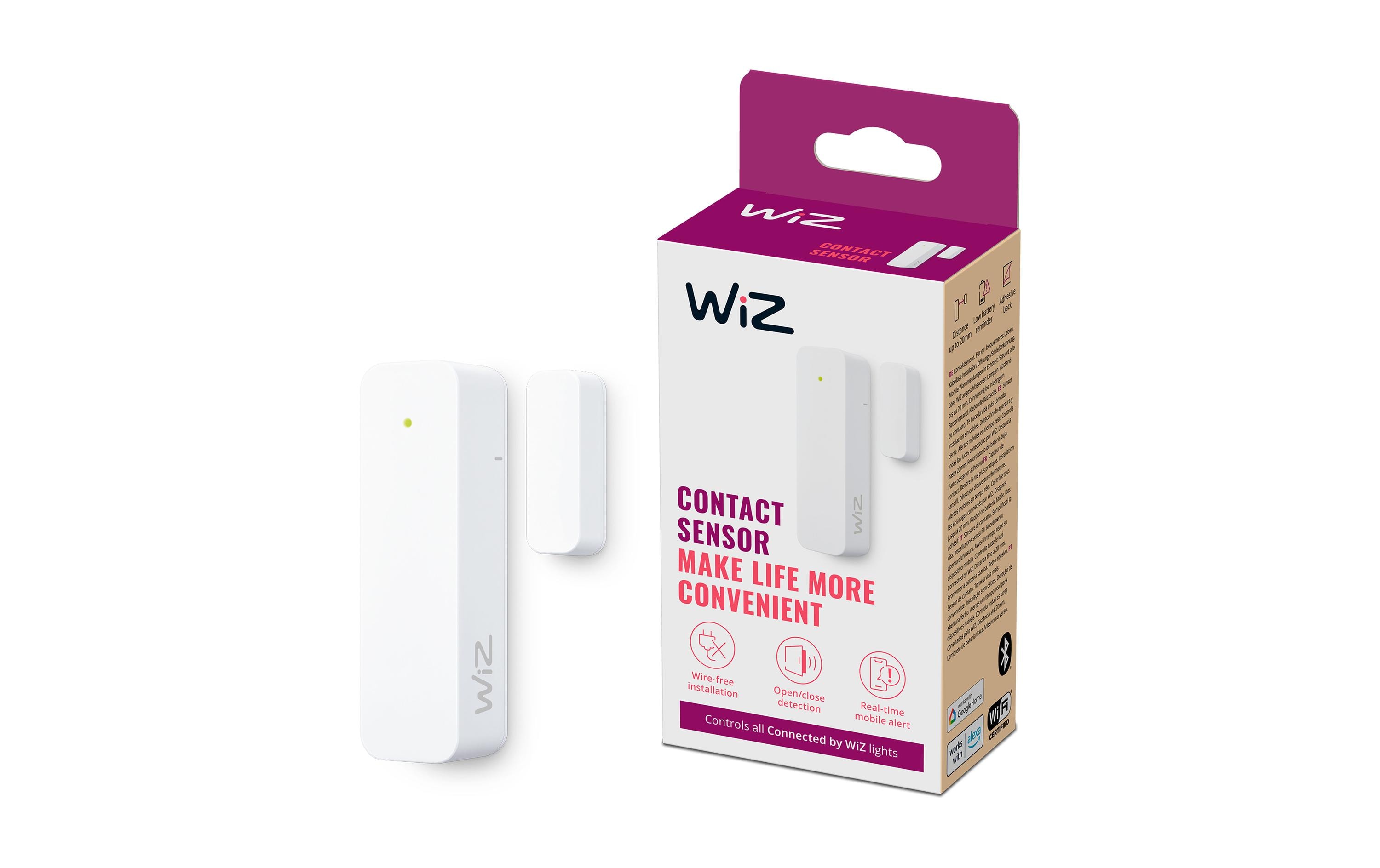 Smarter Kontaktsensor, Einzelverpackung, WeissIntelligenter Kontaktsensor für Zuhause zur Verbindung zu Kamera und Licht