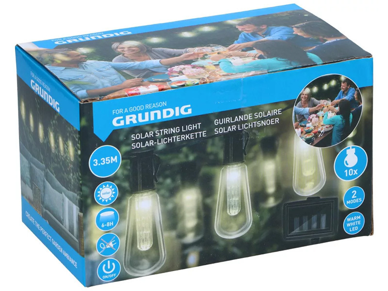 Grundig solar peervormige bistro lichtslinger