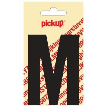 Pickup plakletter M zwart mat 90 mm