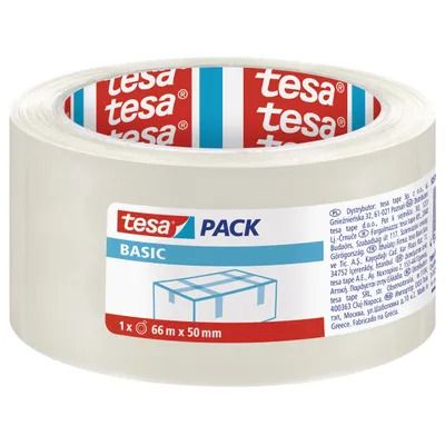 Tesapack Basic - Ruban adhésif d'emballage - 50 mm x 66 m - transparent