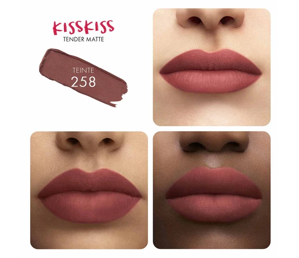 Guerlain KissKiss Tender Matte Lippenstift258 LOVELY NUDE
