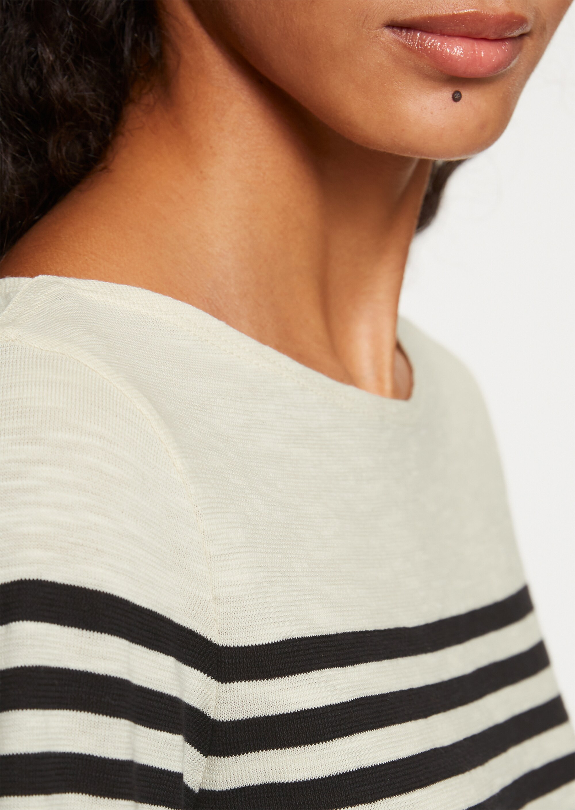 Ringel-Longsleeve regularaus Slubjersey
