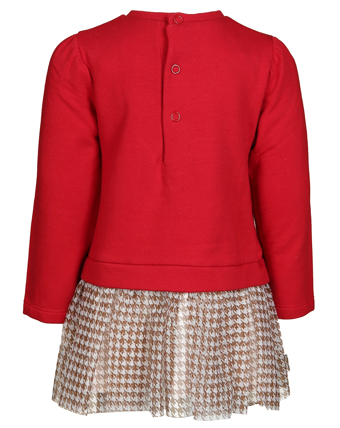 Langarm-Kleid HEART BEAR mit Tüllrock in rot