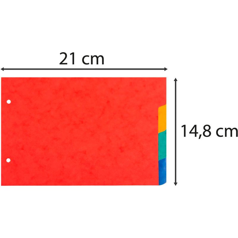 Intercalaires horizontaux A5 carte lustrée Exacompta 4 onglets neutres multicolores - 1 jeu