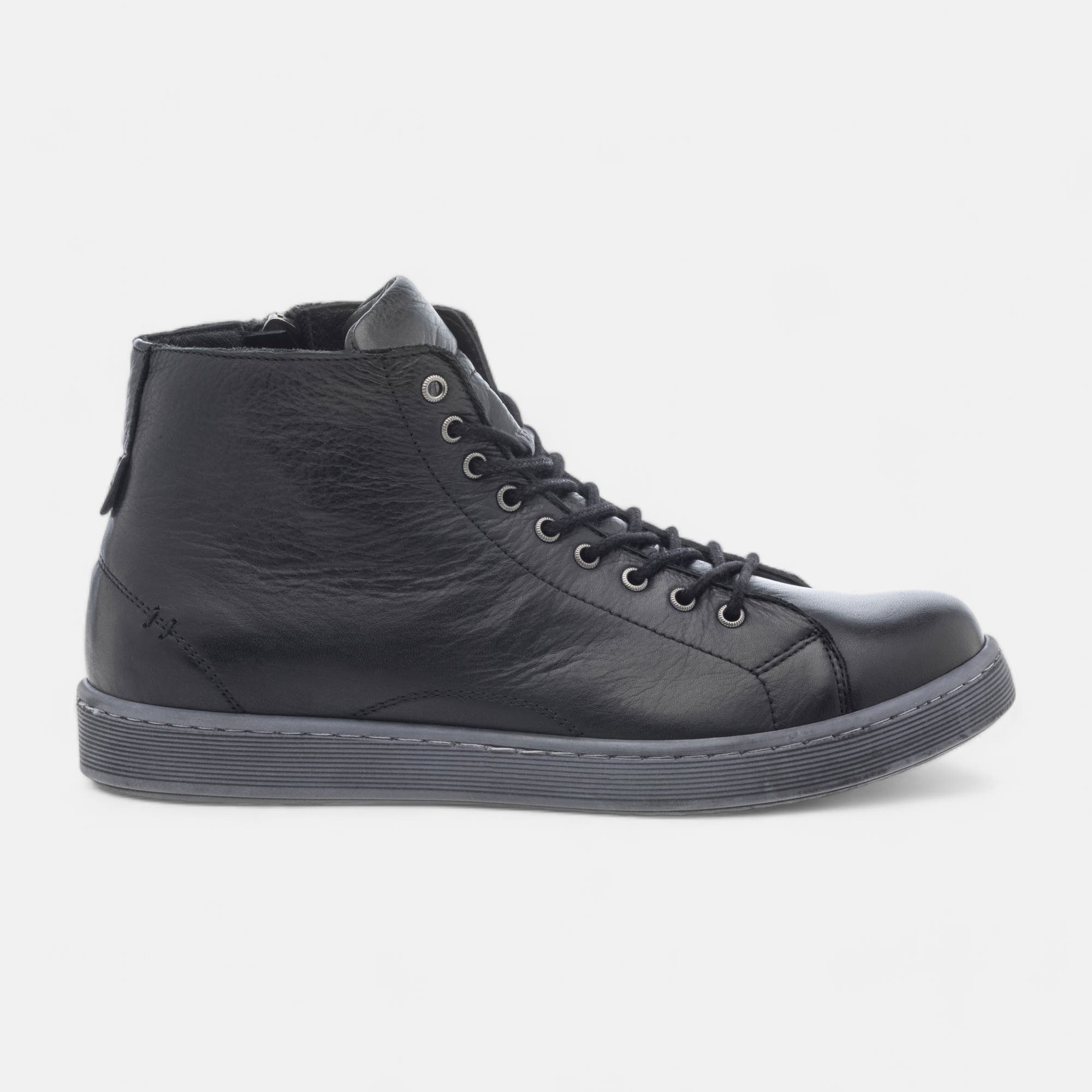 Baskets hautes Femme en cuir noir