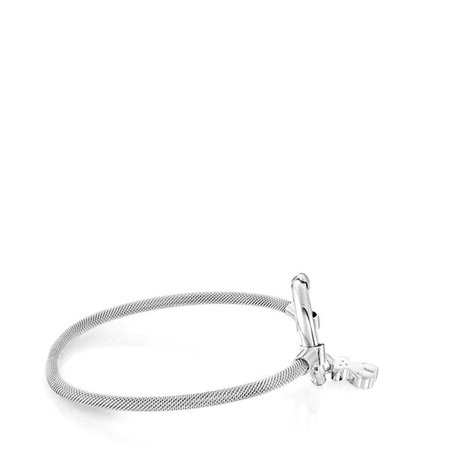Pulseira de prata e aço
