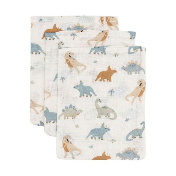 Jollein Roarsome Washandje - 3 Pack - 15 x 20 cm - Hydrofiel