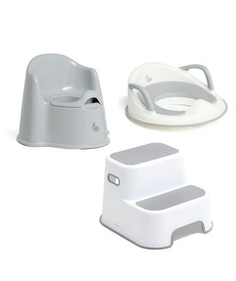 Beemoo CARE Assist Potte, Toalettsete & Skammel, White/Grey