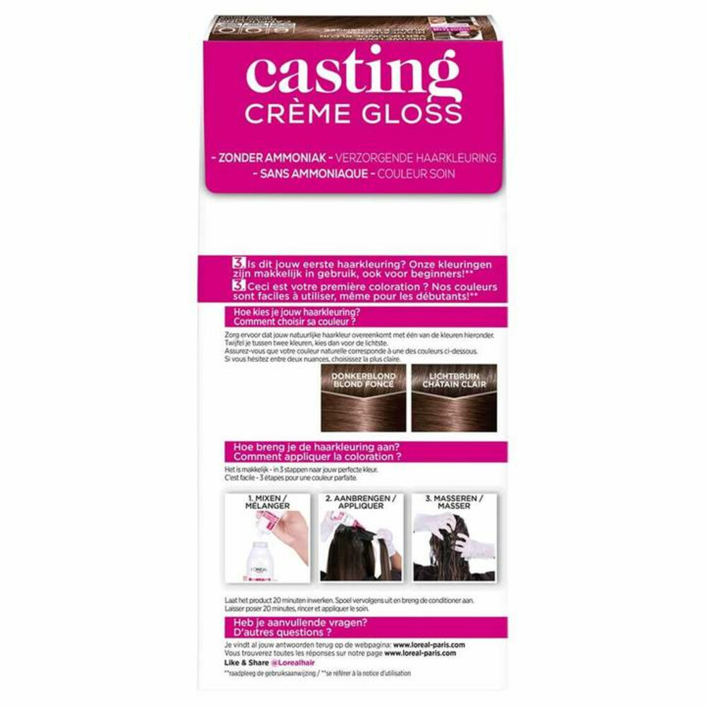 L'Oréal Casting Crème Gloss Semi-Permanente Haarkleuring 600 Cappuccino - Donkerblond