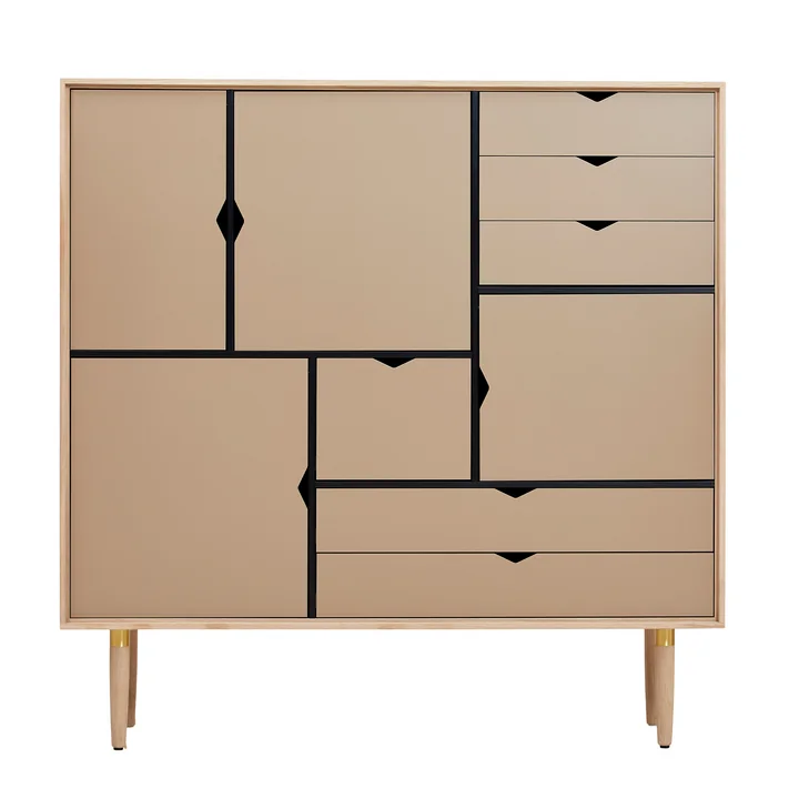 Andersen Furniture - S3 Kommode, Eiche geseift / Fronten kashmir
