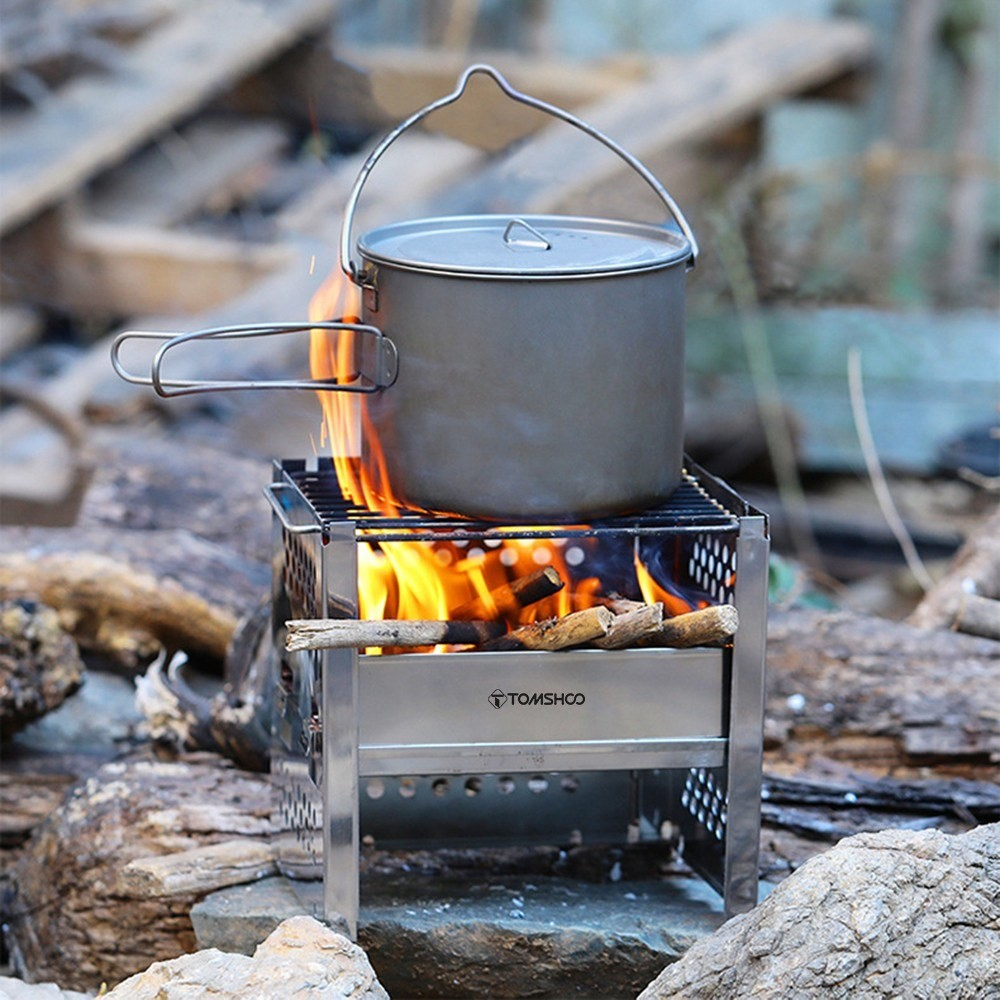 Faltbarer Edelstahl Grill Portabler Outdoor BBQ Kohlegrill inkl. Tragetasche - Silber