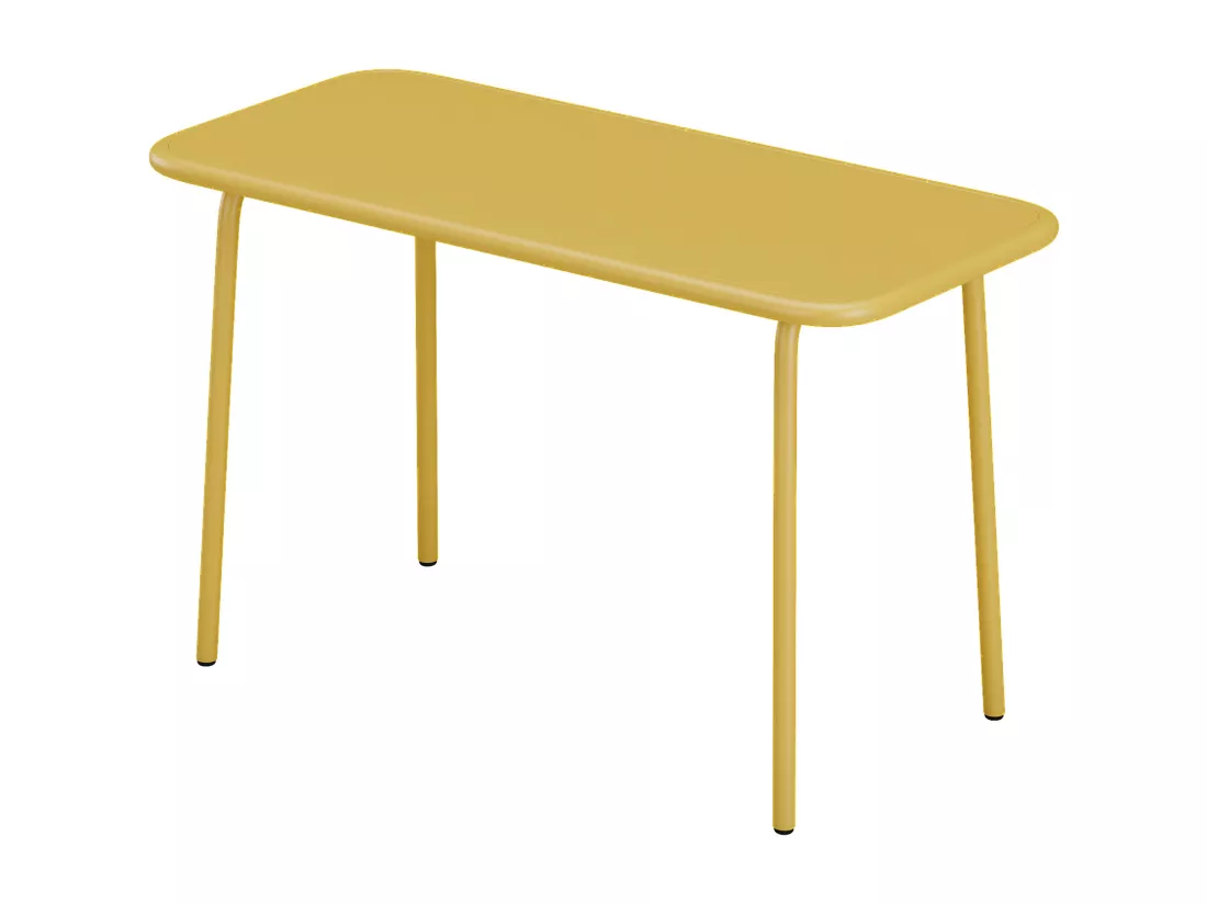 Table de jardin pour enfants en métal L.80 cm - Jaune moutarde - POPAYAN de MYLIA