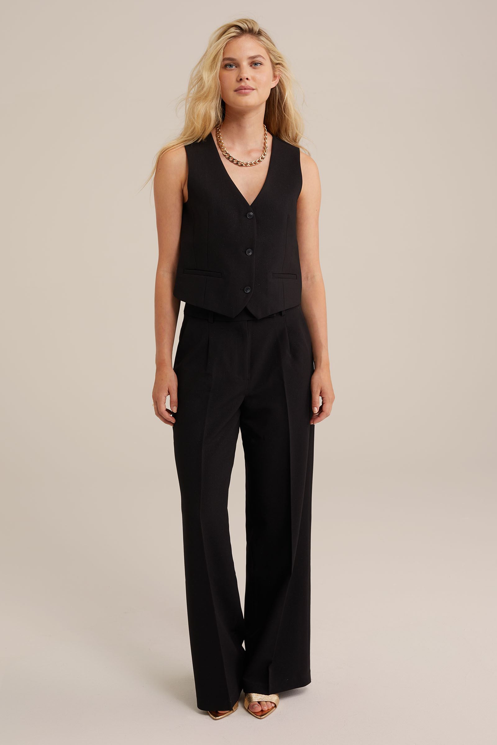 gilet met glittergaren WE Fashion Zwart
