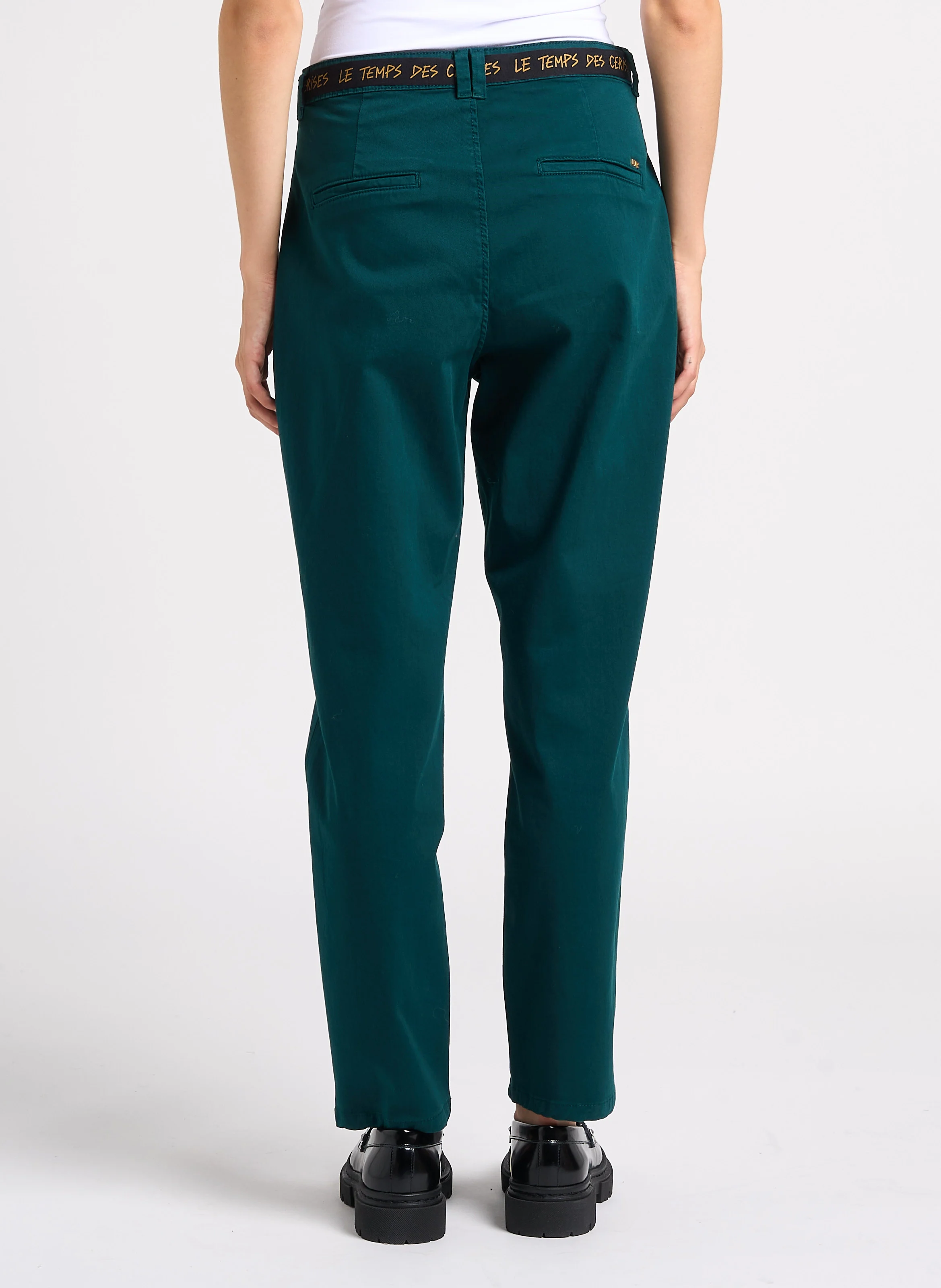 ERLE - Pantalon chino en coton mélangé | Bleu