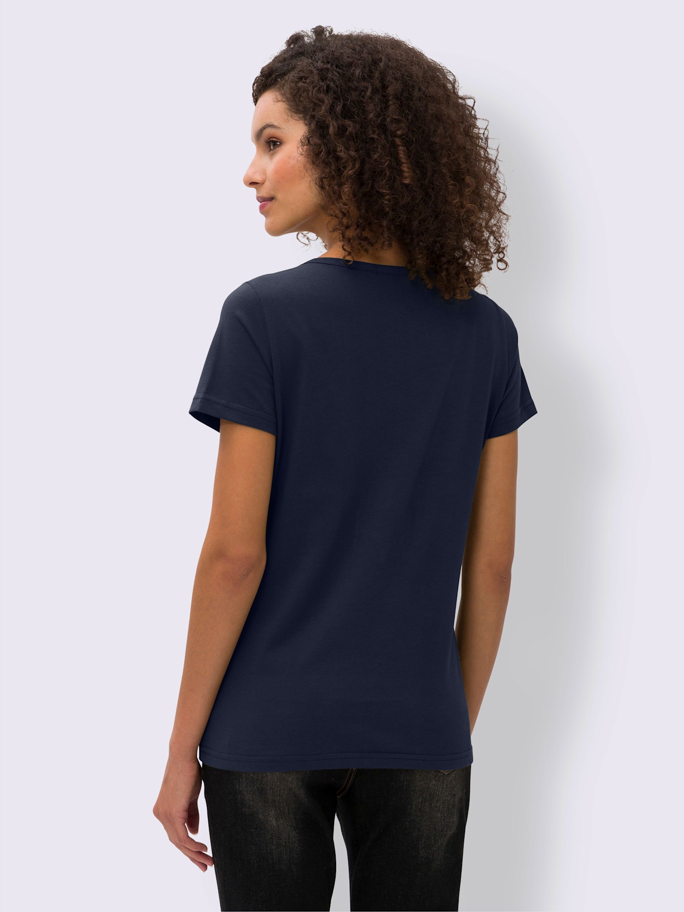 T-shirt finition décorative à l'encolure