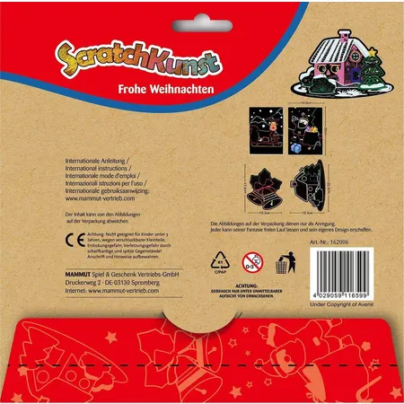 Mammut ScratchKunst - Frohe Weihnachten, Komplettset