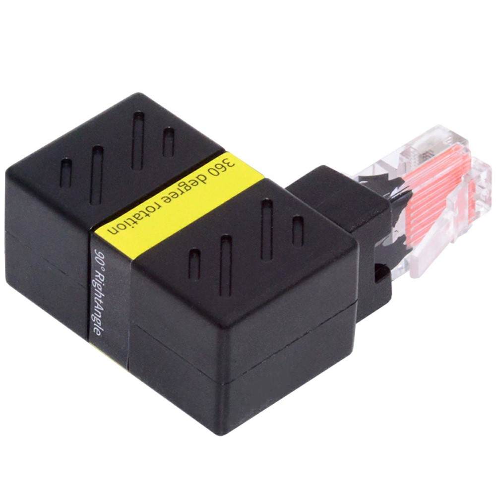 360° RJ45 LAN Ethernet Netzwerk Keystonejack Kabel Kupplung Cat6 (1000Mbit/s) - Schwarz