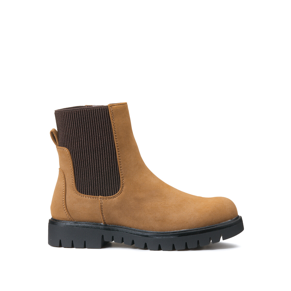COLEÇÕES LA REDOUTE<br>Botas de cano curto com zíper e elástico, sola entalhada