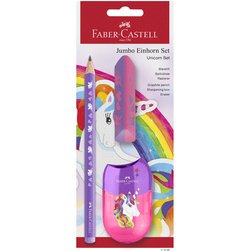 FABER-CASTELL Kit d'écriture Licorne Jumbo, 3 pièces, violet
