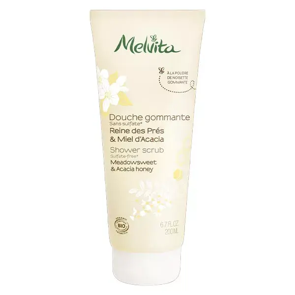 Gel de Banho Esfoliante Melvita Essentials com Limanduaria e Mel de Acácia Orgânico 200ml