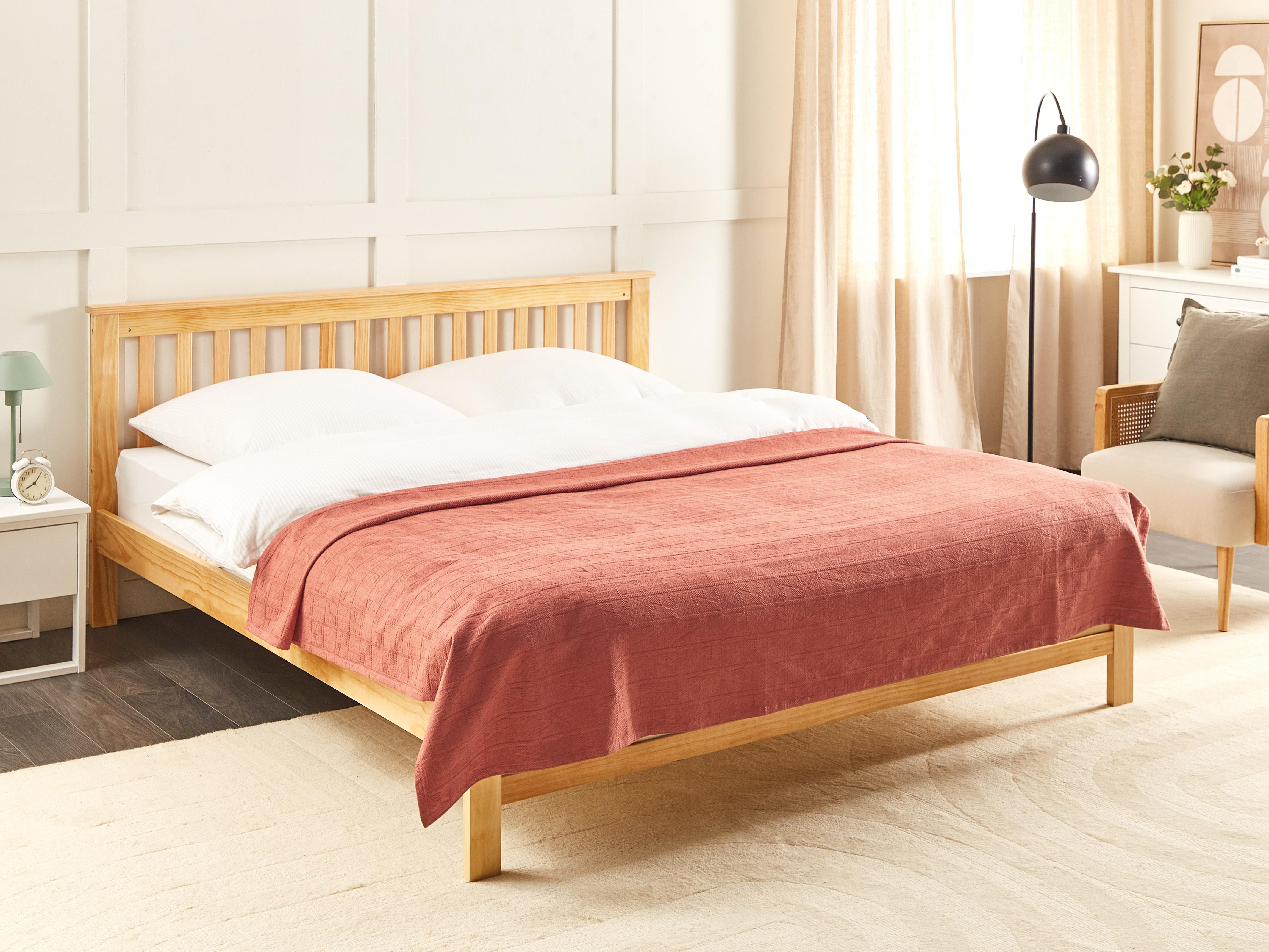 Sprei MARAKA Katoen 200 x 220 cm Lichtrood