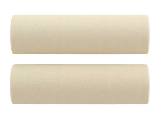 Canapé 2 places avec oreillers décoratifs crème 140 cm tissu